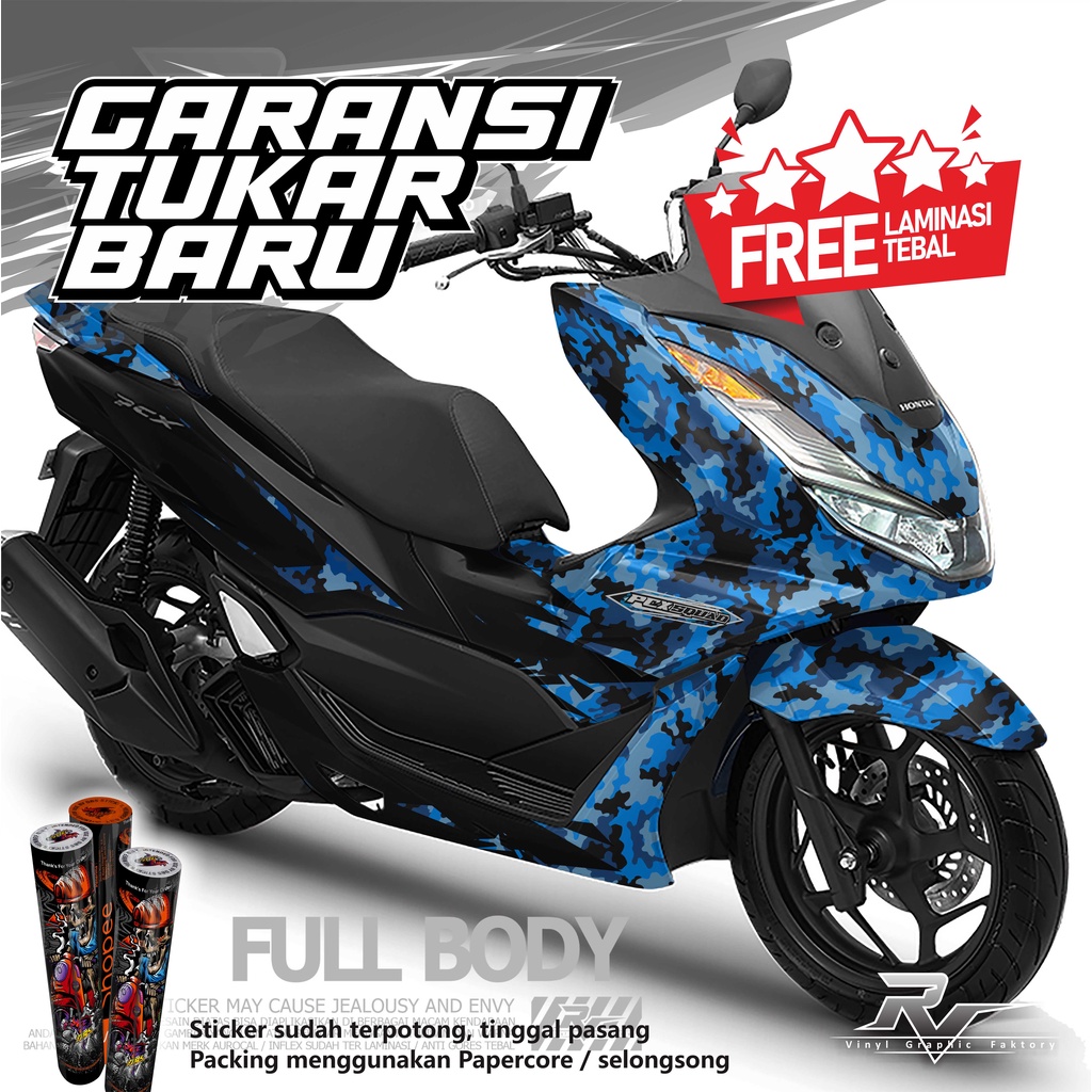 Cetak Decal stiker / sticker motor Custom pcx 160 pcx 150 Full body  striping Aksesoris logo honda p