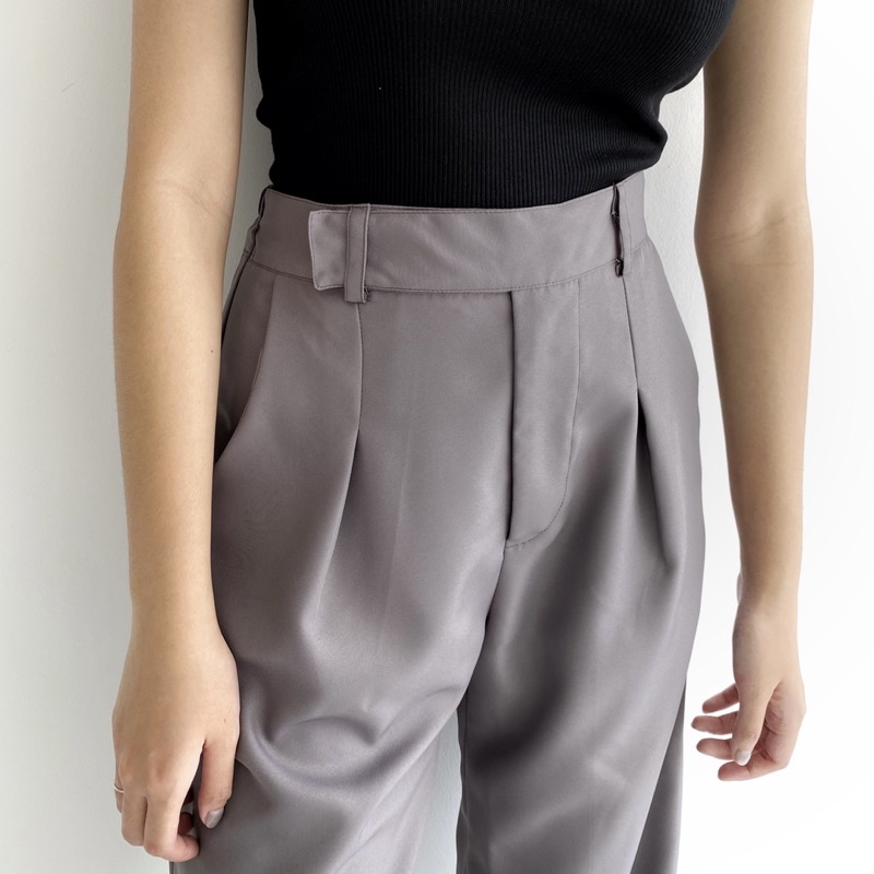 URI PANTS - POSHA Celana Panjang Highwaist Trousers Korean Basic Long Pants Highwaisted