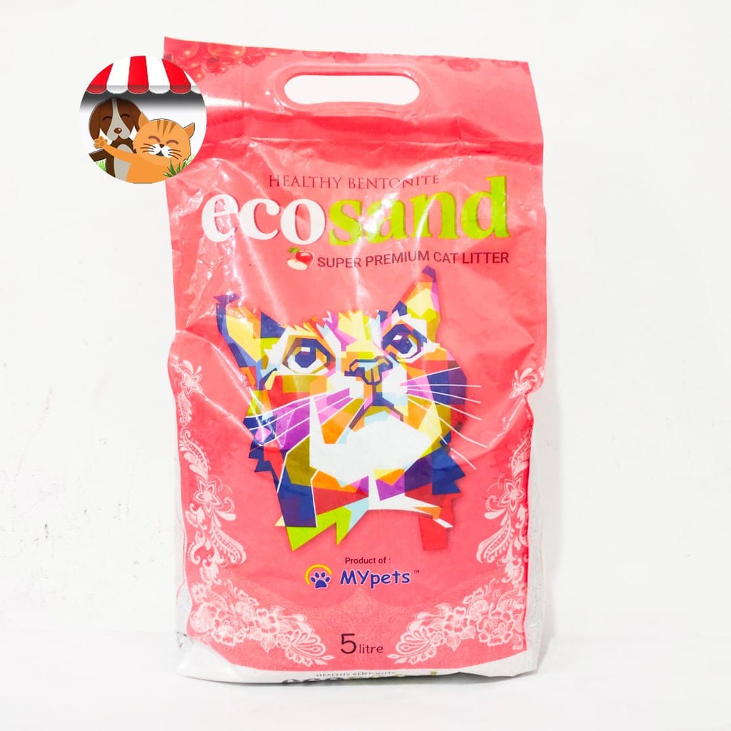 Pasir Kucing Ecosand 5 litter Eco Cat sand 5ltr Gumpal Wangi Clumping - Healthy Bentonite