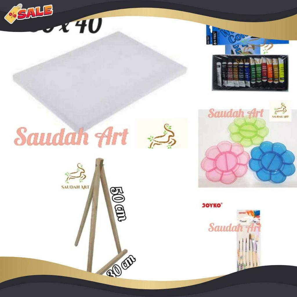 

DASYAT Paket Lukis Lengkap kanvas 3x4kuaspaletcat air 6mleasel 3x5