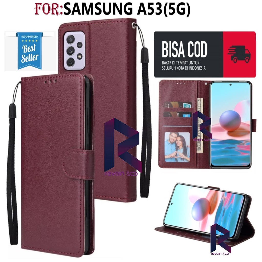 NEW SAMSUNG GALAXY A53 5G 2022 CASE FLIP WALLET LEATHER KULIT PREMIUM SARUNG BUKA TUTUP FLIP CASE SAMSUNG A53 5G