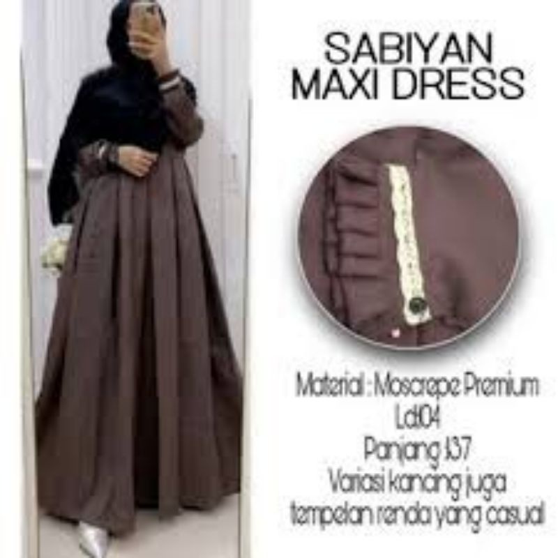 Renda sabyan maxy dress fashion muslim remaja wanita