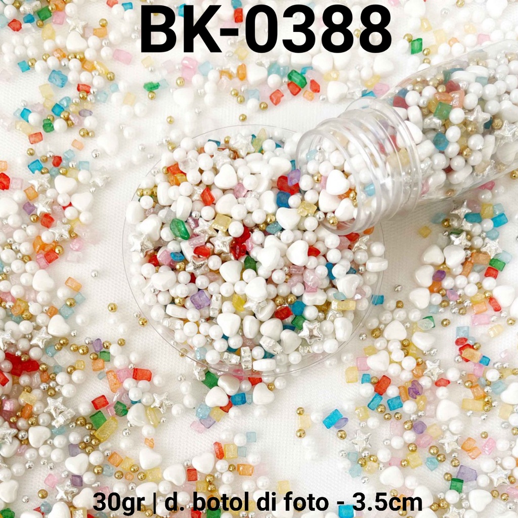 

BK-0388 Sprinkle sprinkle sprinkel 30gr putih batu permata bintang yamama baking grosir murah sprinkles cake dekorasi mutiara trimit decoration story sprinklestory sprinklesstory sprinkle story yamama baking