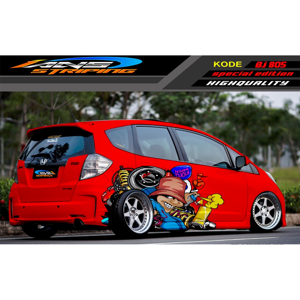 STIKER VARIASI MOBIL HONDA BRIO / JAZZ RS / MOBILIO / AGYA / YARIS / ATOS / STICKER MOBIL