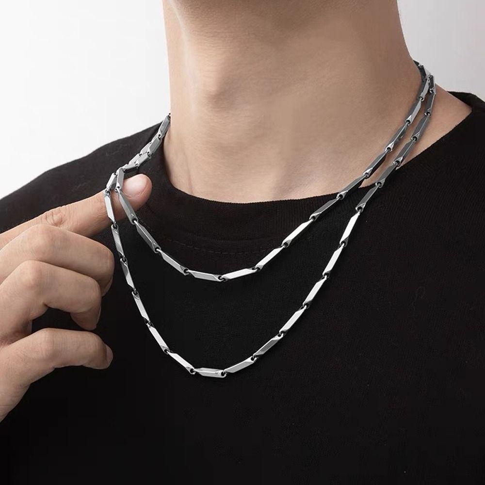 Mxbeauty Fashion Pria Kalung Geometris Sederhana Perhiasan Wanita Klavikula Kalung Anti Karat Hadiah Gaya Hip Hop Kalung