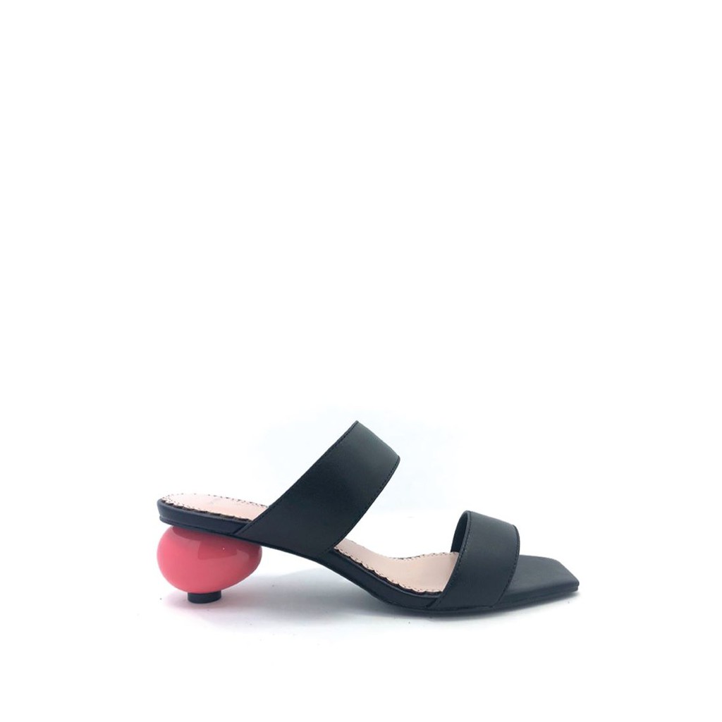 Martina Pink Selop Heels Wanita 4,5cm 1906-04 Black
