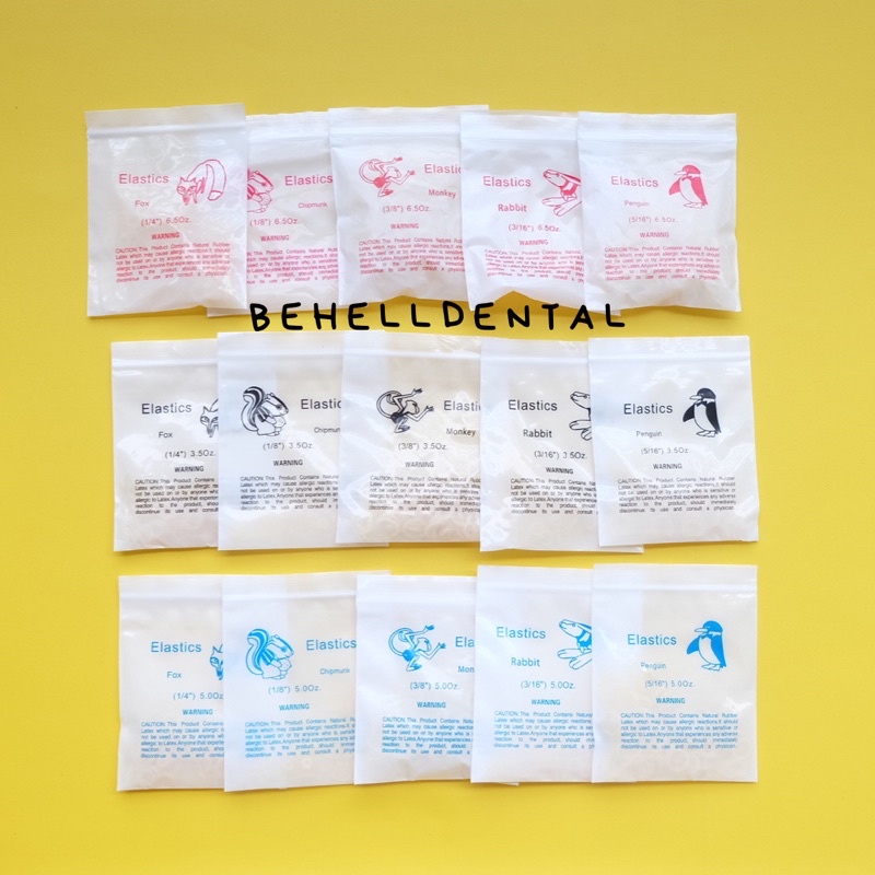 100 pics Karet Behel Elastis // Elastic Band ortho // Rubber Dental Kawat Gigi Penutup Gigi Renggang Penarik Gigi Original // oz 3.5 5.0 6.5 ukuran 1/8 1/4 3/8 3/16 5/16 // Orthodontics Orthodontic Behelldental // 1 pack isi 100 bulatan