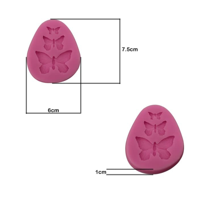 3D Silicon Mold Fondant Cake Decoration - 3 Size Butterfly