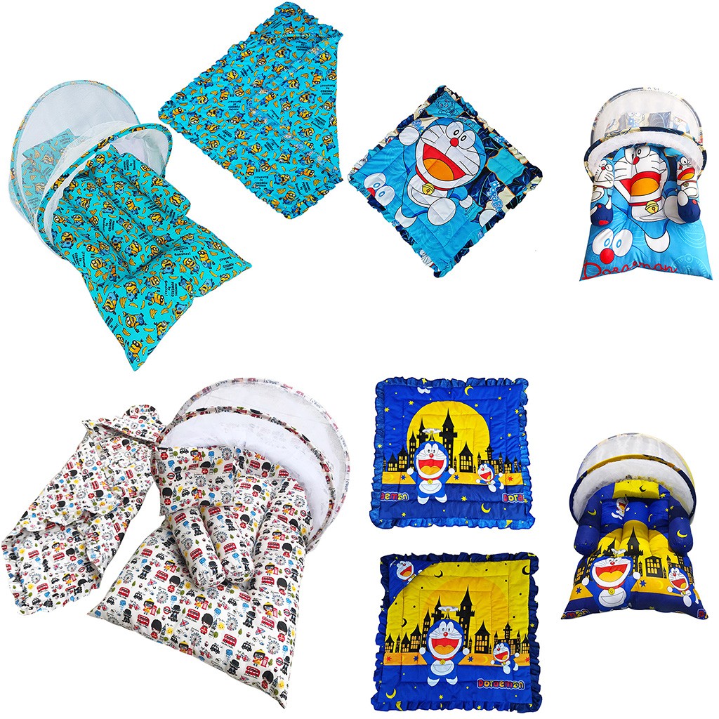 KASUR BAYI BERKELAMBU SET SELIMUT TOPI BAYI