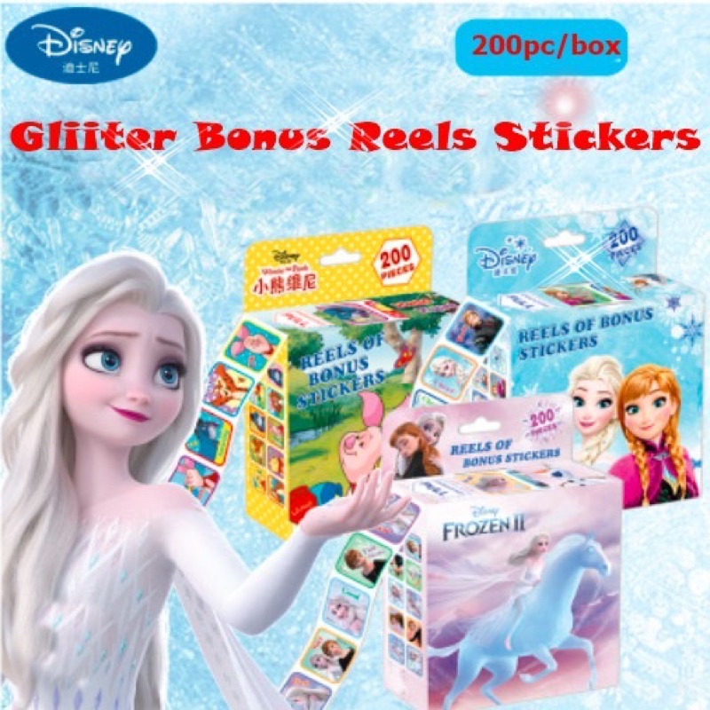 

Sticker Roll Hologram Mainan Sticker Karakter Frozen Disney 200pcs