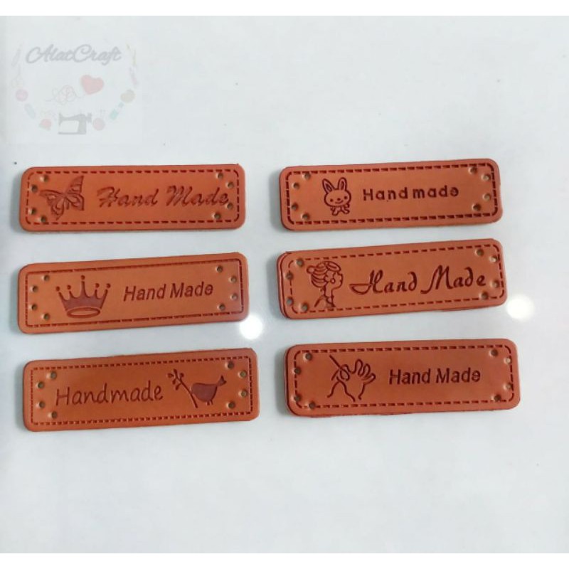 5 PCS LABEL HANDMADE KULIT SINTETIS