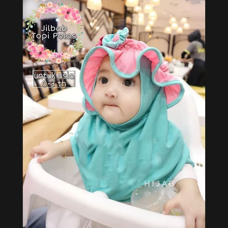 jilbab anak bayi topi polos allsize 0-3th / Hijab baby