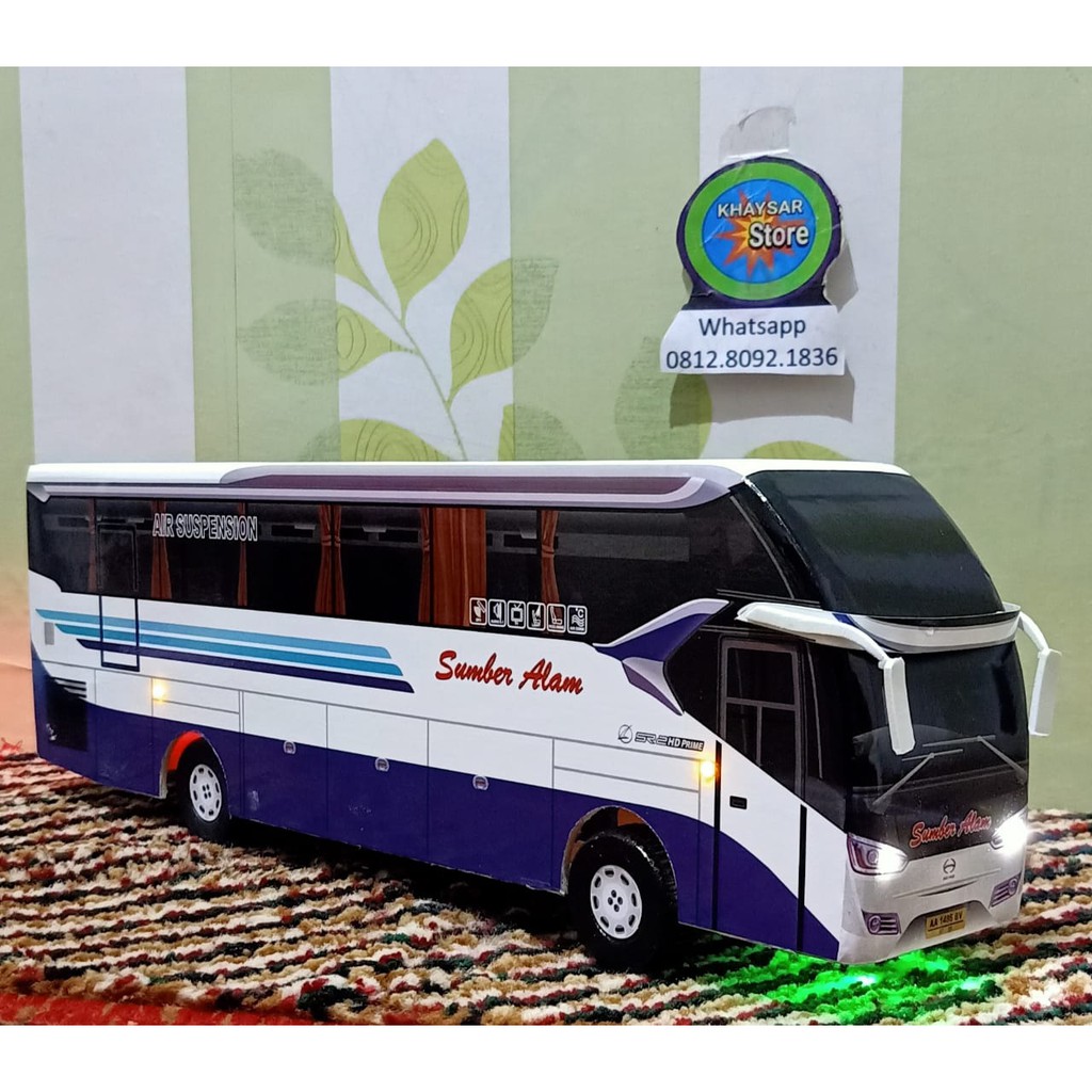 miniatur bus SR2 SUMBER ALAM  plus lampu