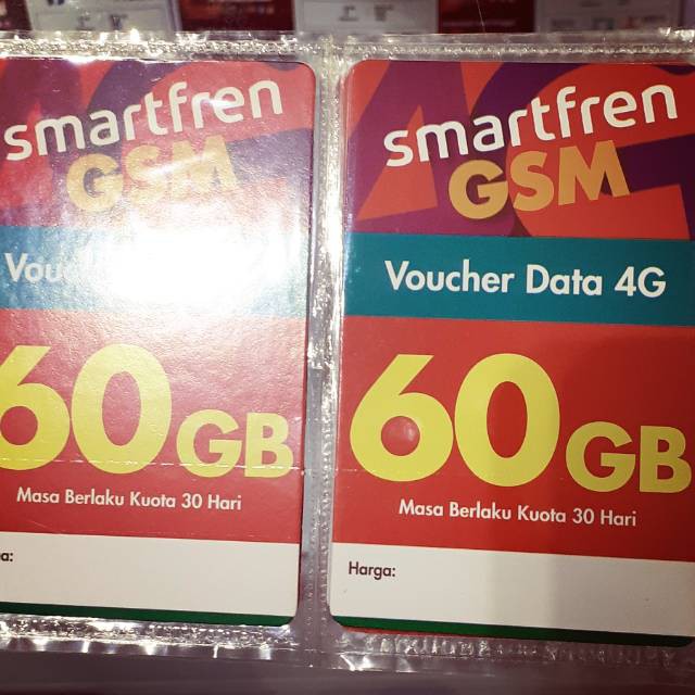 Voucher Isi ulang Internet SMARTFREN 60GB 4G (30GB 24 JAM+30GB MALAM) SE-INDONESIA