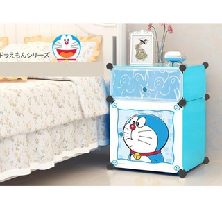 Kuy Beli  Lemari  plastik  rak buku susun  bedside table anti 