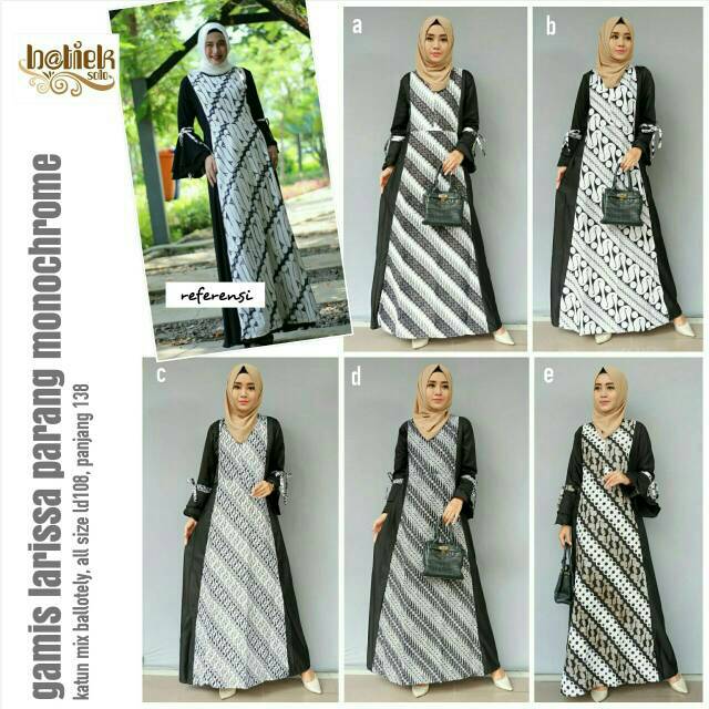 Batik Gamis Larissaparang Monocrome