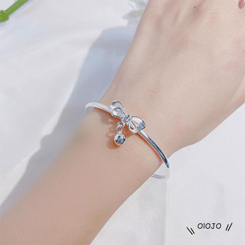 Gelang Tangan Rantai Aksen Pita + Lonceng Untuk Wanita / Pelajar / Hadiah - ol2