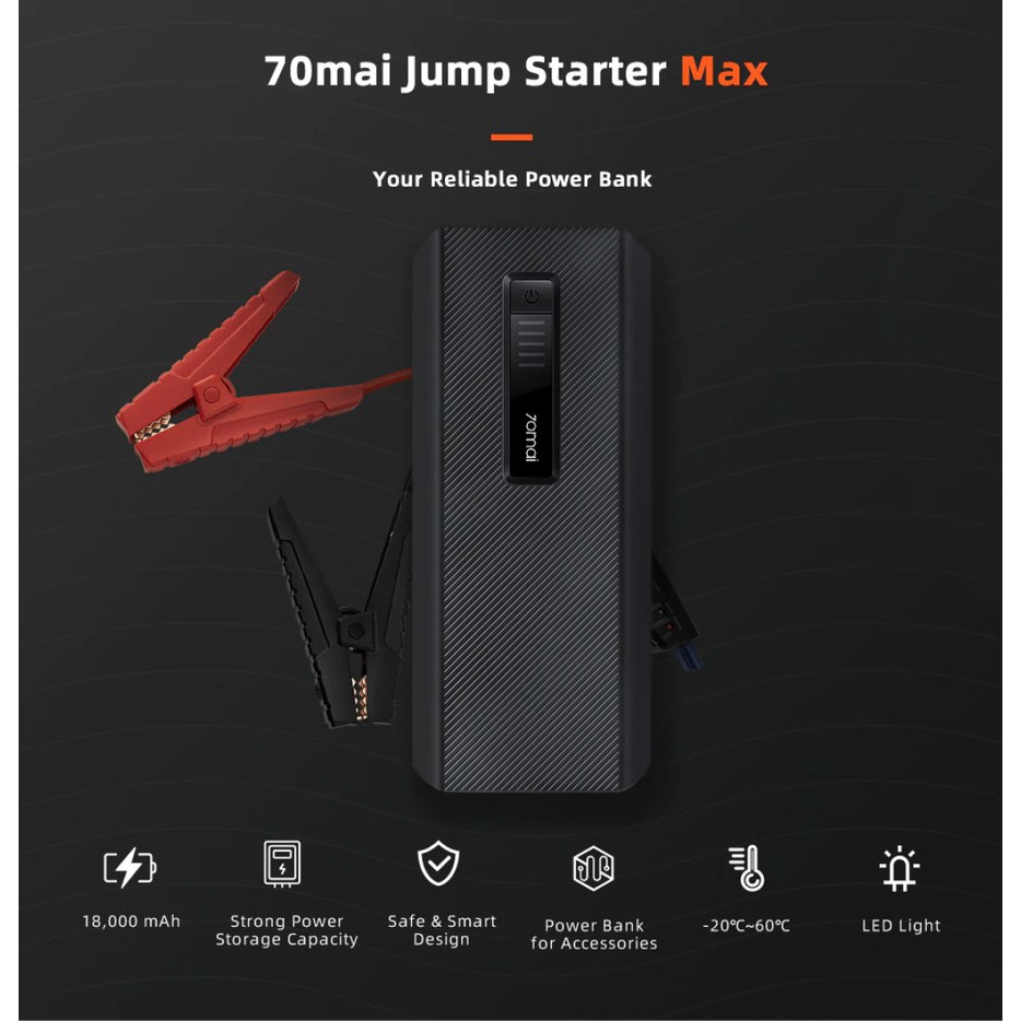 70mai Jump Starter Max Car Jump Starter PS01 PS06 18000mah 1000A