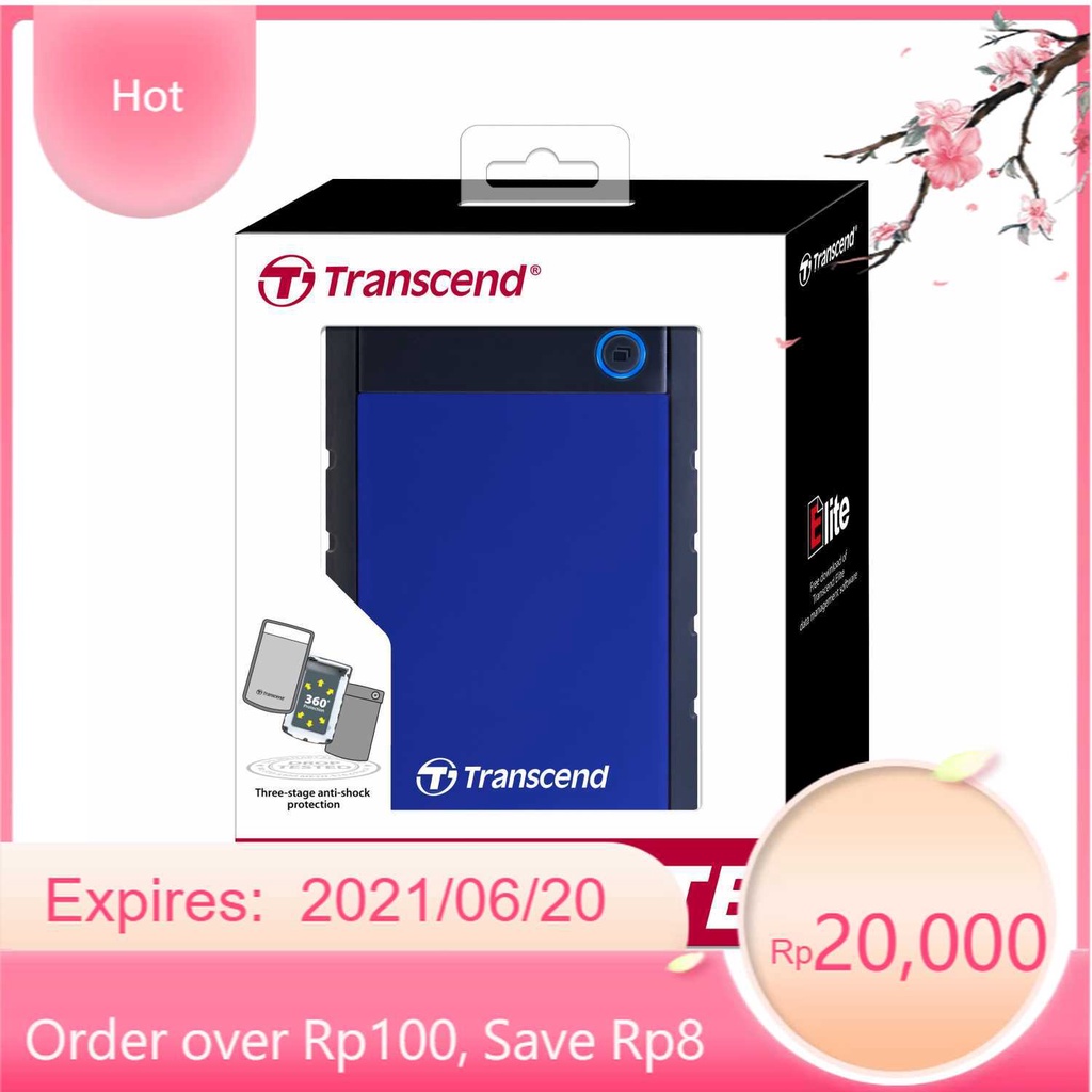 TRANSCEND Storejet 25H3 1TB Harddisk External Antishock
