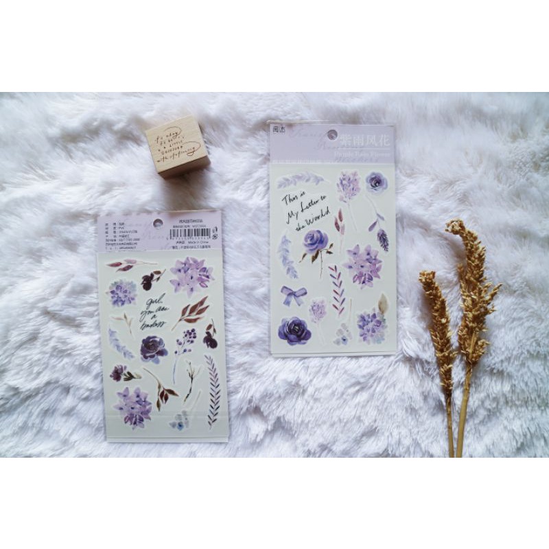 

Rub On Sticker - Purple Rain Flower