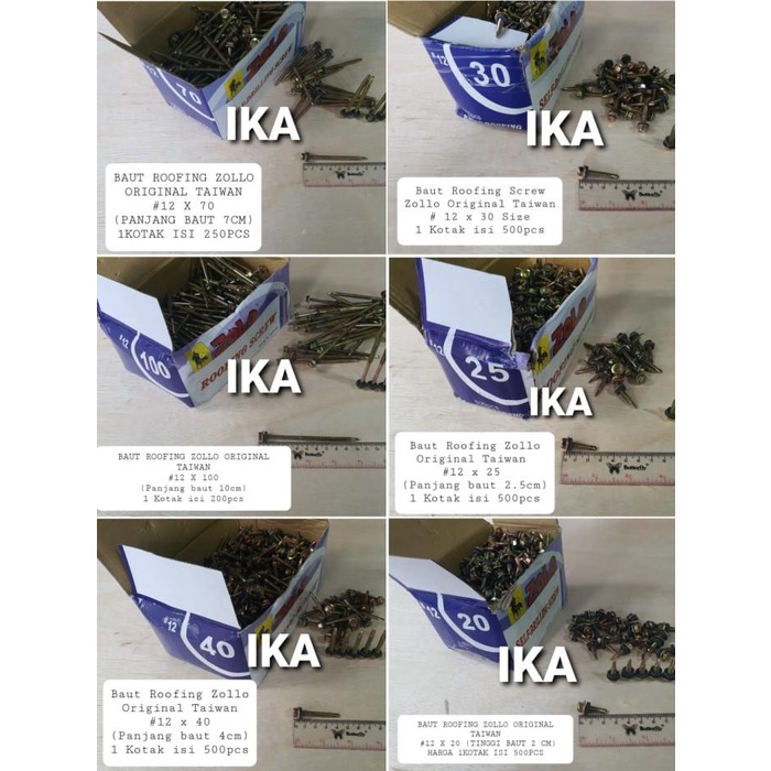 (Per Dus) Baut Roofing / Skrup Rufing 2, 3, 4, 5, 7, 10 Cm Zollo Ori