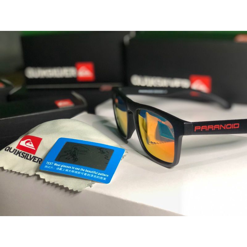 Kacamata Quicksilver Paranoid Design Bold Frame Reflector HD Polarized UV400 Red List
