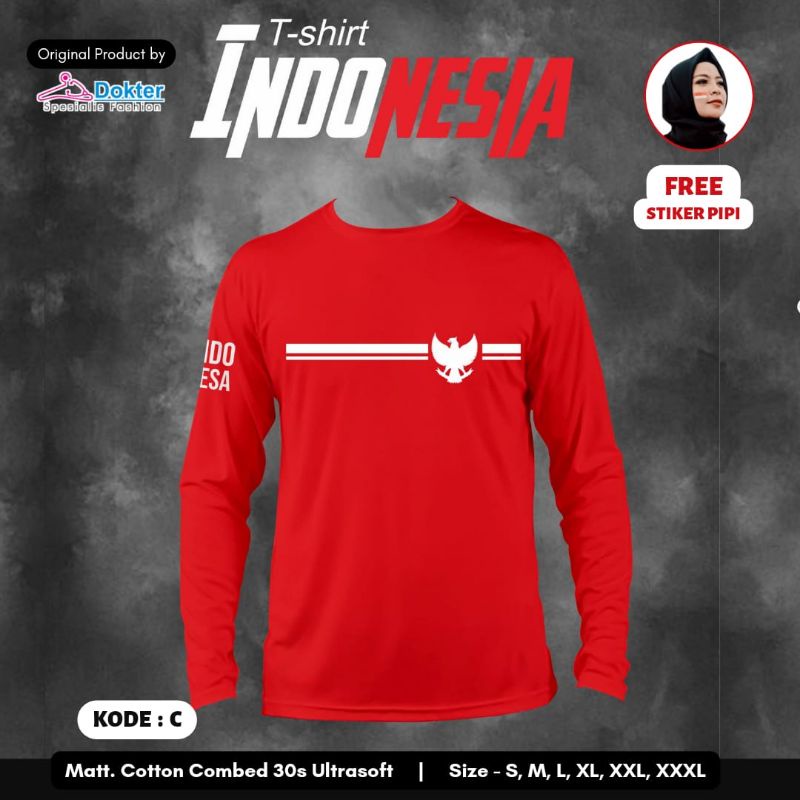Kaos Garuda Lengan Panjang Kaos Indonesia Lengan Panjang Kaos Agustusan Lengan Panjang