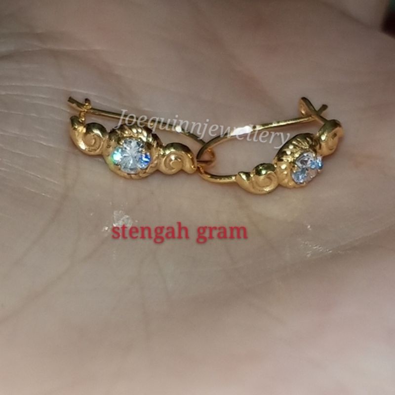 Anting mata keong stengah gram emas muda