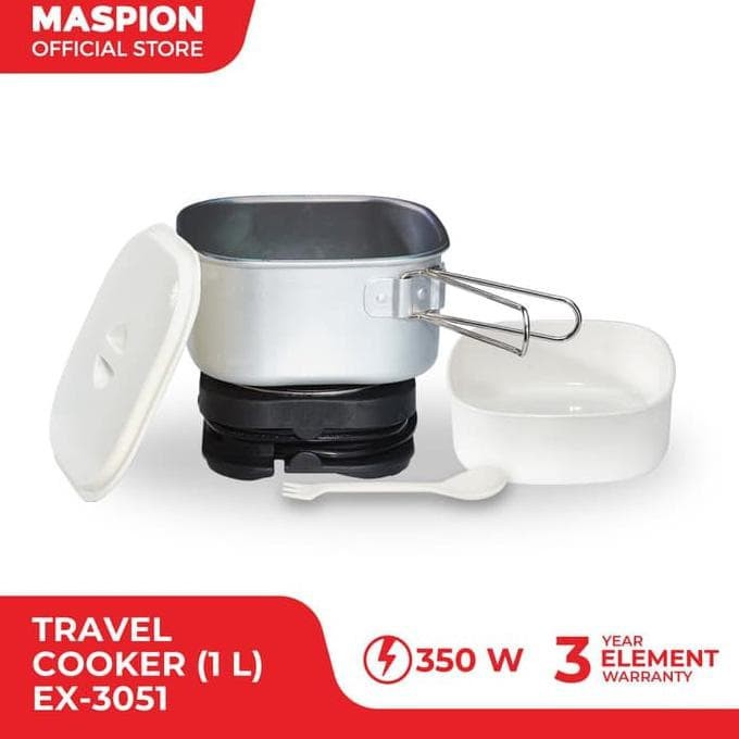 MASPION Panci Serba Guna / Multi Electric Cooker 1 Liter / Travel Cooker 1 Liter MEC 3051 - Garansi Resmi 1 Tahun