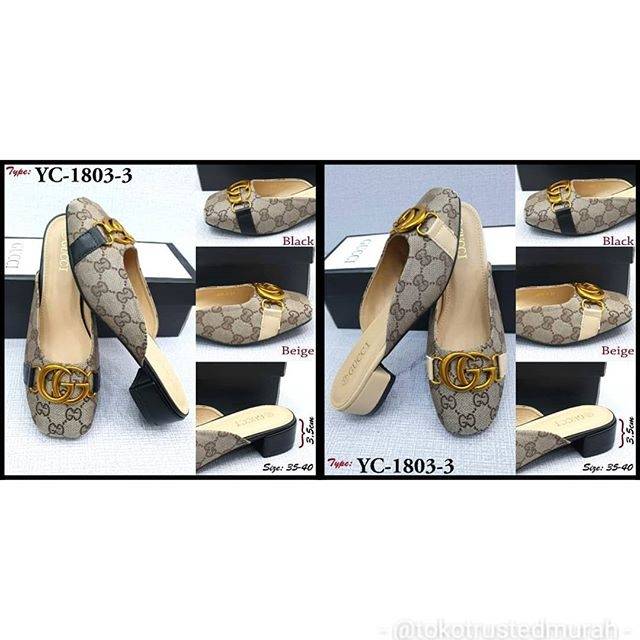 TERMURAH Sendal G YC-1803-3 GG Mule Pump / Sandal wanita fashion / Sepatu kerja / Kantor pumps