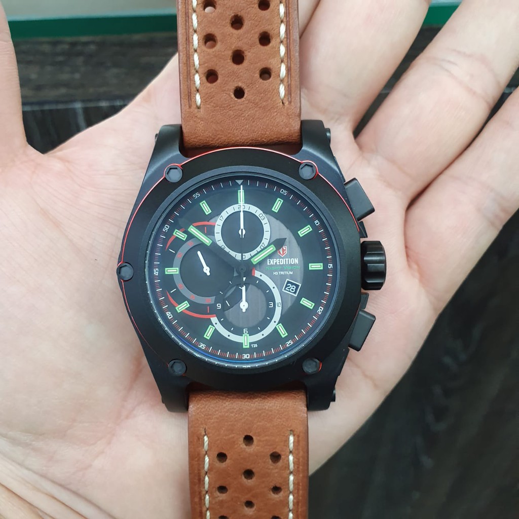 JAM TANGAN PRIA EXPEDITION NIGHT VISION 6395 NMCLIPBA HITAM ORIGINAL