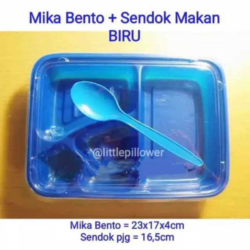 (ISI 25PCS - 4S+SENDOK) Mika bento plus sendok makan/ tray bento sekat sendok makan