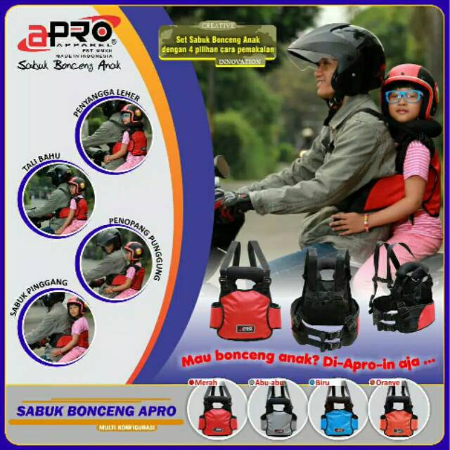 [BISA COD] sabuk bonceng anak merk apro sabuk bonceng anak di motor portabel sabuk multifungsi 4in1