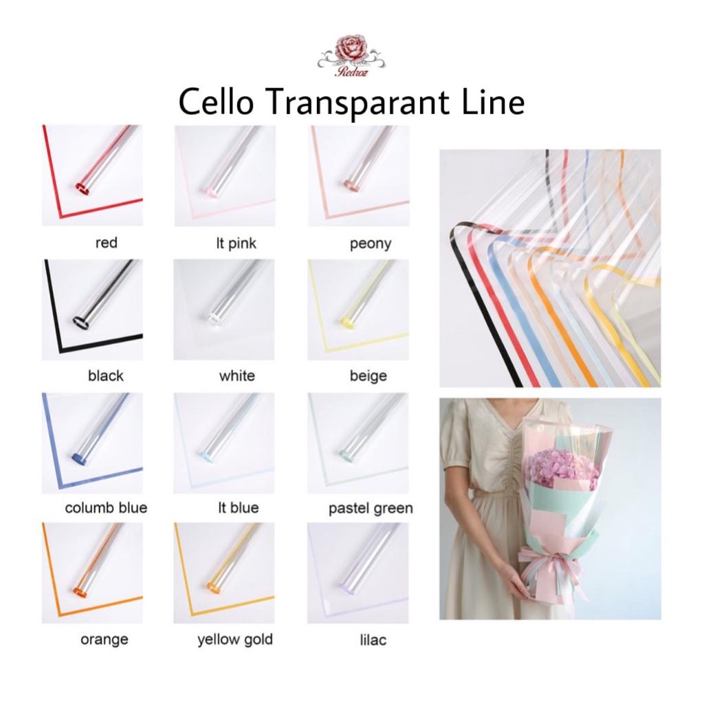 

Flower Wrapping / Kertas Bunga / Flower Paper Cellophane TRANSPARANT LINE