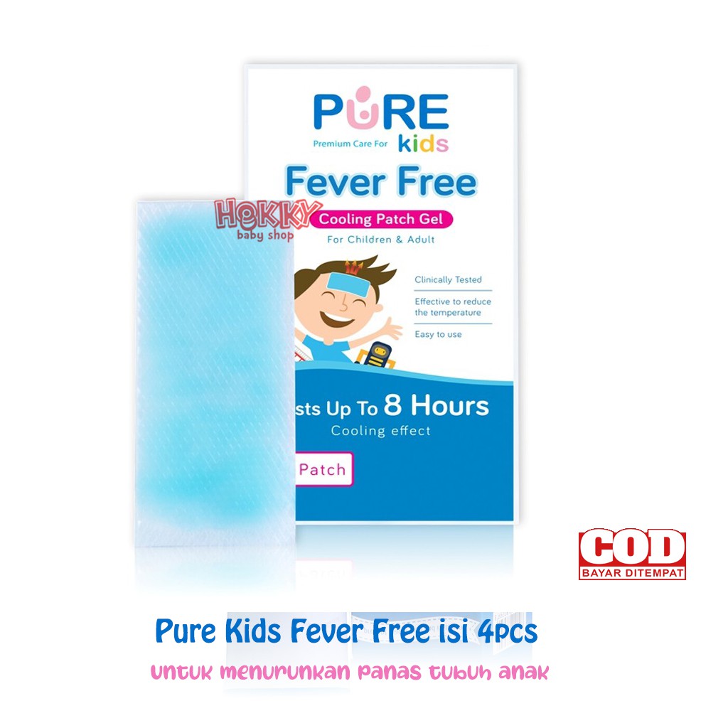 PURE Kids Fever Free isi 4 Obat Kompres Demam Anak Bayi