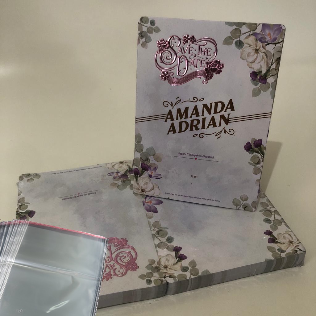 Blangko Undangan Pernikahan ALILA 861 Pink Per Pack isi 100 + Plastik