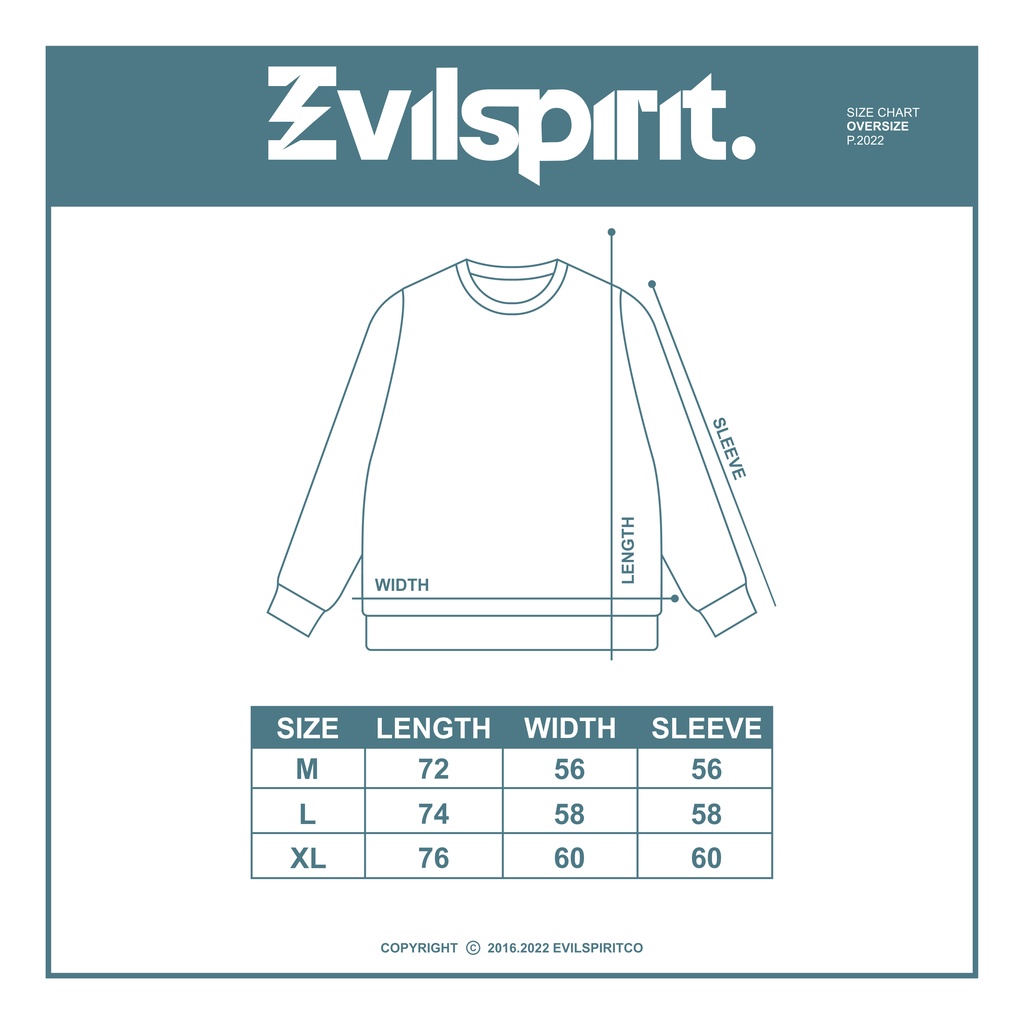 EVILSPIRIT CREWNECK - XAELLYN TURQUOISE