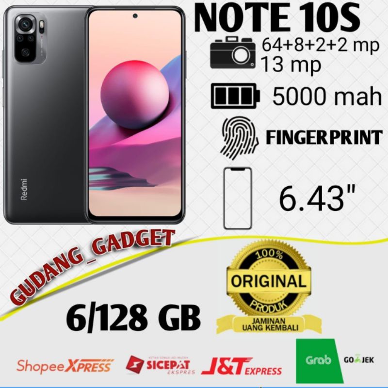 XIAOMI REDMI NOTE 10S 6/128 RAM 6GB ROM 128GB GARANSI RESMI