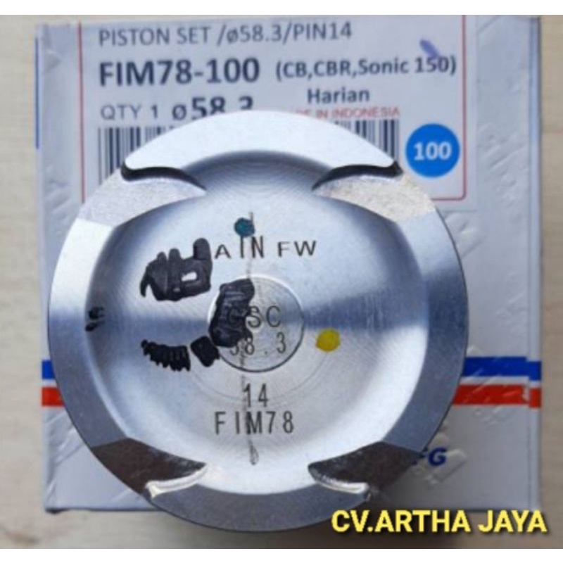 PISTON KIT FIM FIM78 HONDA SONIC 150 R / CBR 150 LED / SUPRA GTR 150 / NEW CBR LED / CB LED ( 57,3 / 57,8 / 58,3 / 58,8 / 59,3 / 59,8 / 60,3 ) ( STD / 050 / 100 / 150 / 200 / 250 / 300 ) ( PEN 14 / PIN 14 )-2