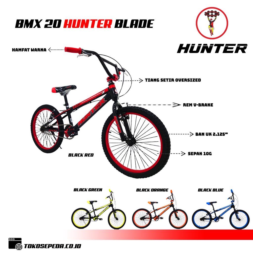 Sepeda Anak Cowok BMX 20 Inch Hunter Blade