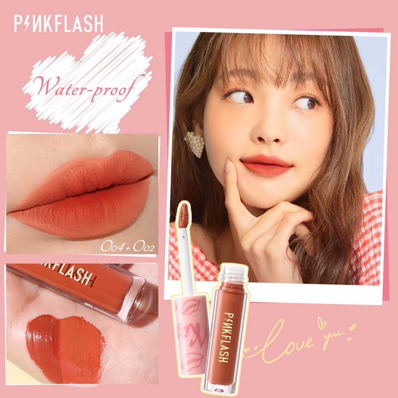 Pinkflash Matte Liquid Lipstick Lembut Tahan Lama anti air Dengan Pelembab Pigmentasi Tinggi Velvet Matte Lipstick