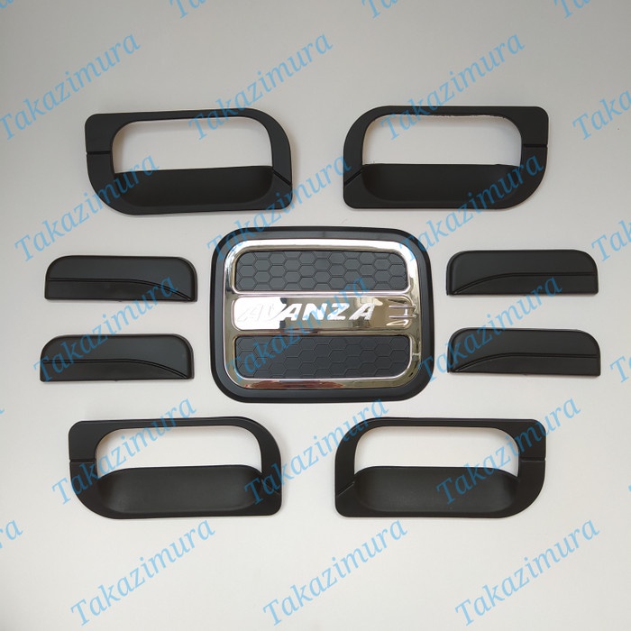 PAKET HANDLE COVER TANKI &amp; OUTER HITAM DOFF MOBIL TOYOTA AVANZA LAMA 2004-2011