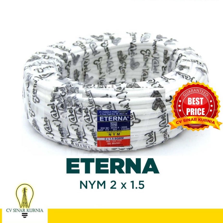 Kabel Listrik NYM 2x1.5 2x1,5 METERAN | ETERNA NYM PER METER| SNI murah