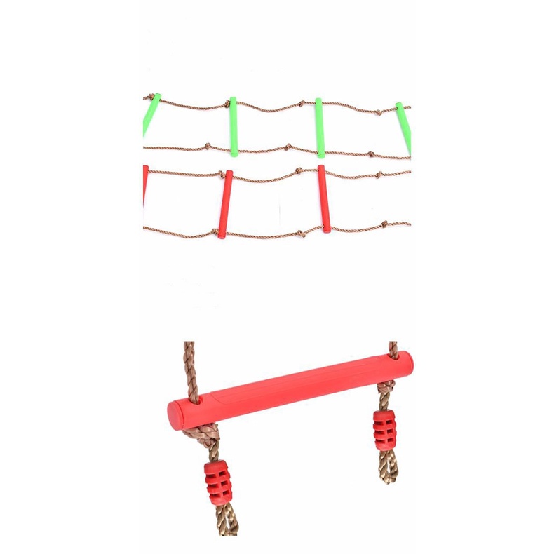 Mainan Anak TK tangga Outdoor olahraga ayunan tali Mainan Anak Tangga Gym &amp; Playmats COOLPLAY Mainan Panjat Tangga Anak Climbing Ladder Playground Children's Fitness Toy Wooden Rope Ladder 6 Rungs Climbing Game Toy Kids Outdoor Training Activity Safe