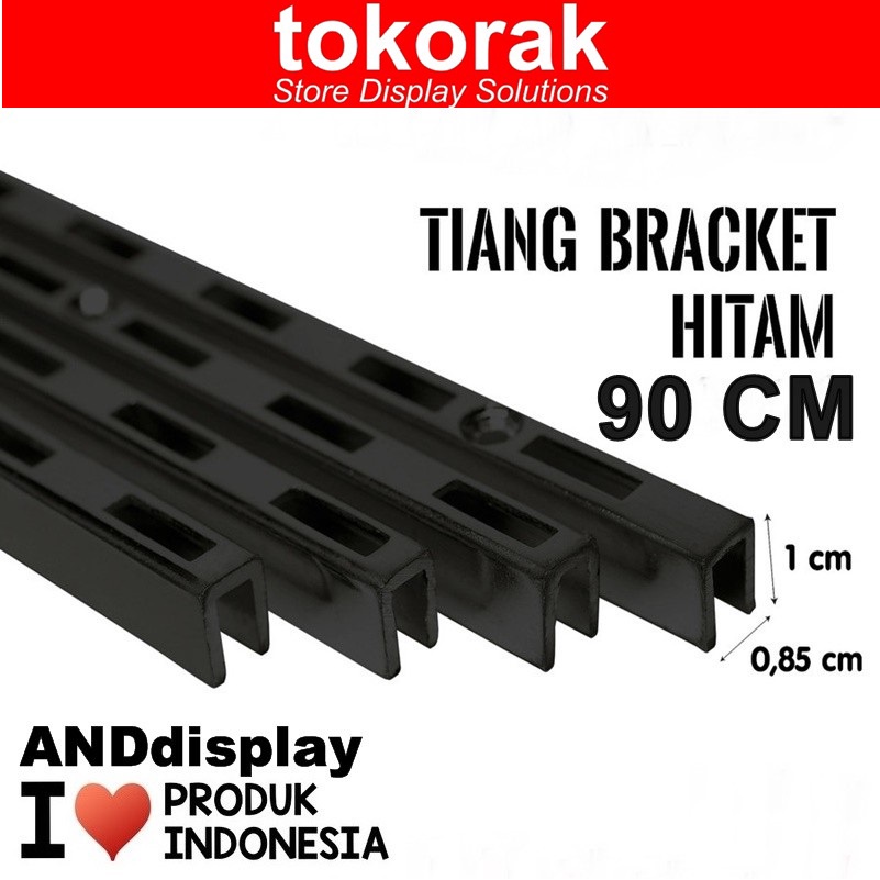 TIANG BRACKET HITAM 90CM BRAKET PENYANGGA RAK DISPLAY ANDDISPLAY