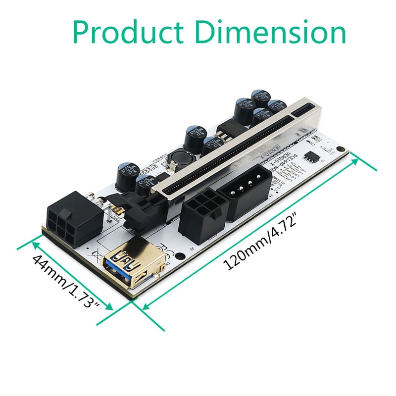 Btsg VER010 PCIE Riser VER010-X PCI Untuk Express X1 Ke X16 Adapter Card Graphic Extens