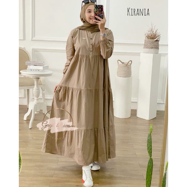 Midi katun twill premium polos dress busui dress kekinian minimalis muslim korea jumbo busui korean 