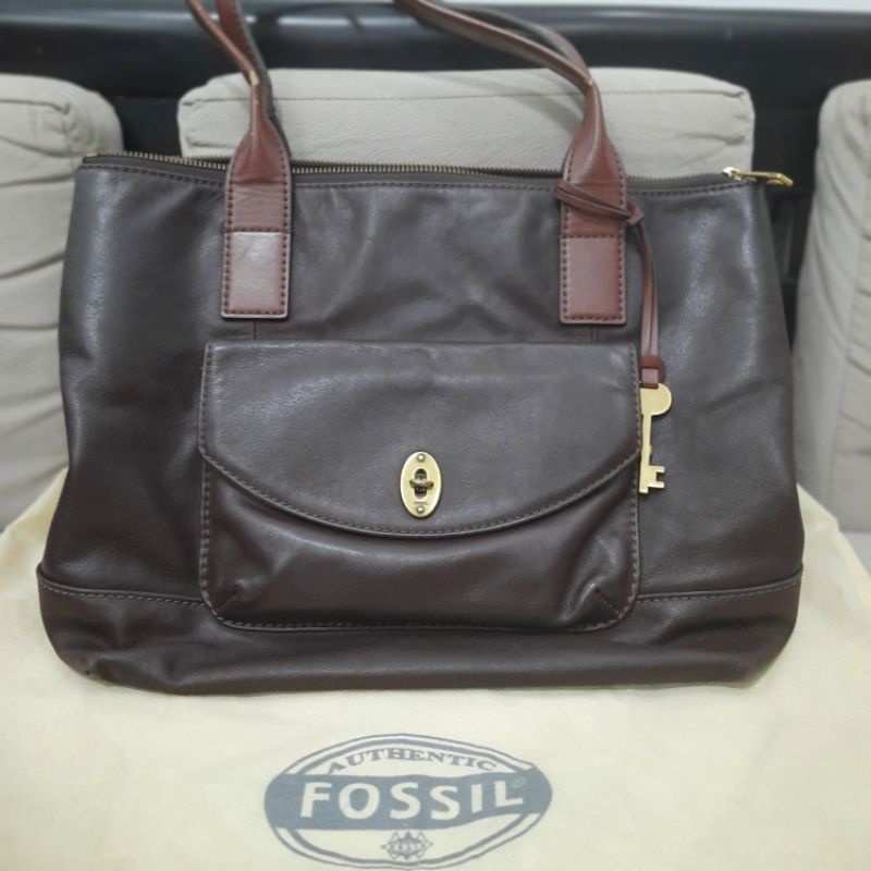 Preloved Fossil Vintage Shopper Totebag Original