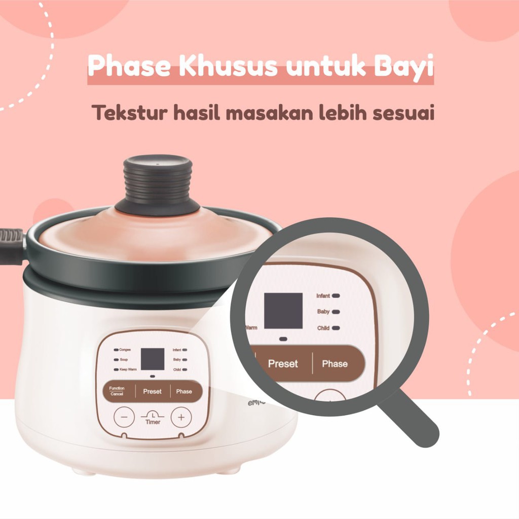 Makassar - Emily Slow Cooker Claypot 0.8L (ESC-35004)