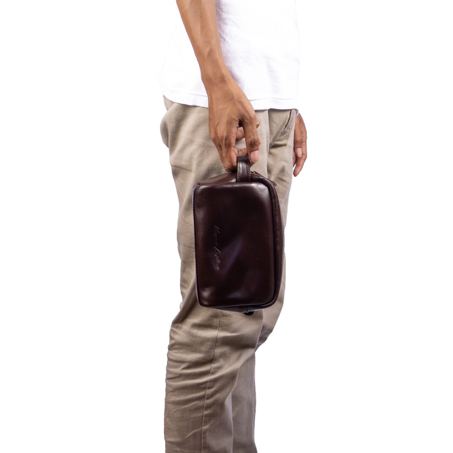 Kenes Leather Clutch Pouch Tas Tangan Unisex Kulit Asli PLUTO Pullup - Free Gravir Nama